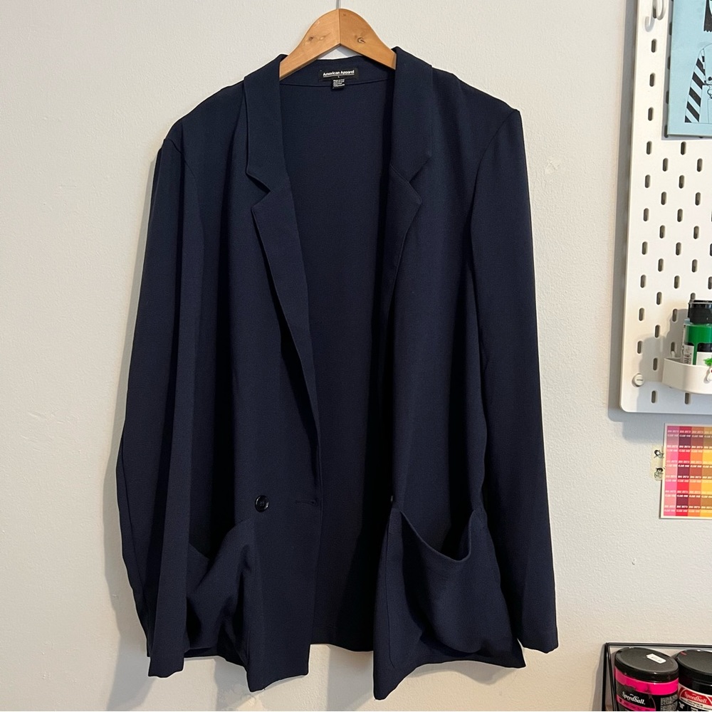 American Apparel Jacket Blazer Navy Blue Large